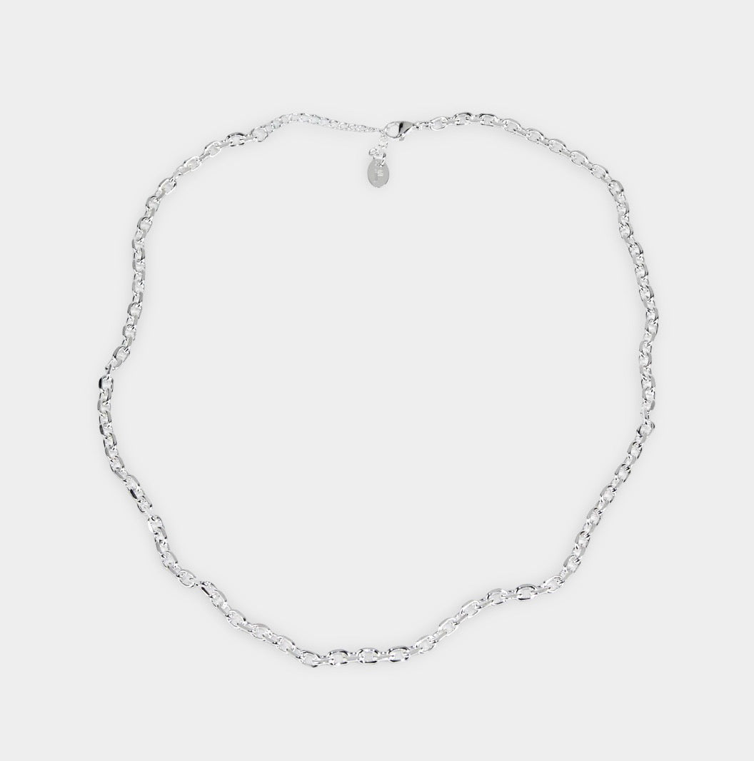 KUSARI NECKLACE silver – minimalistiskt silverhalsband 4mm kedja